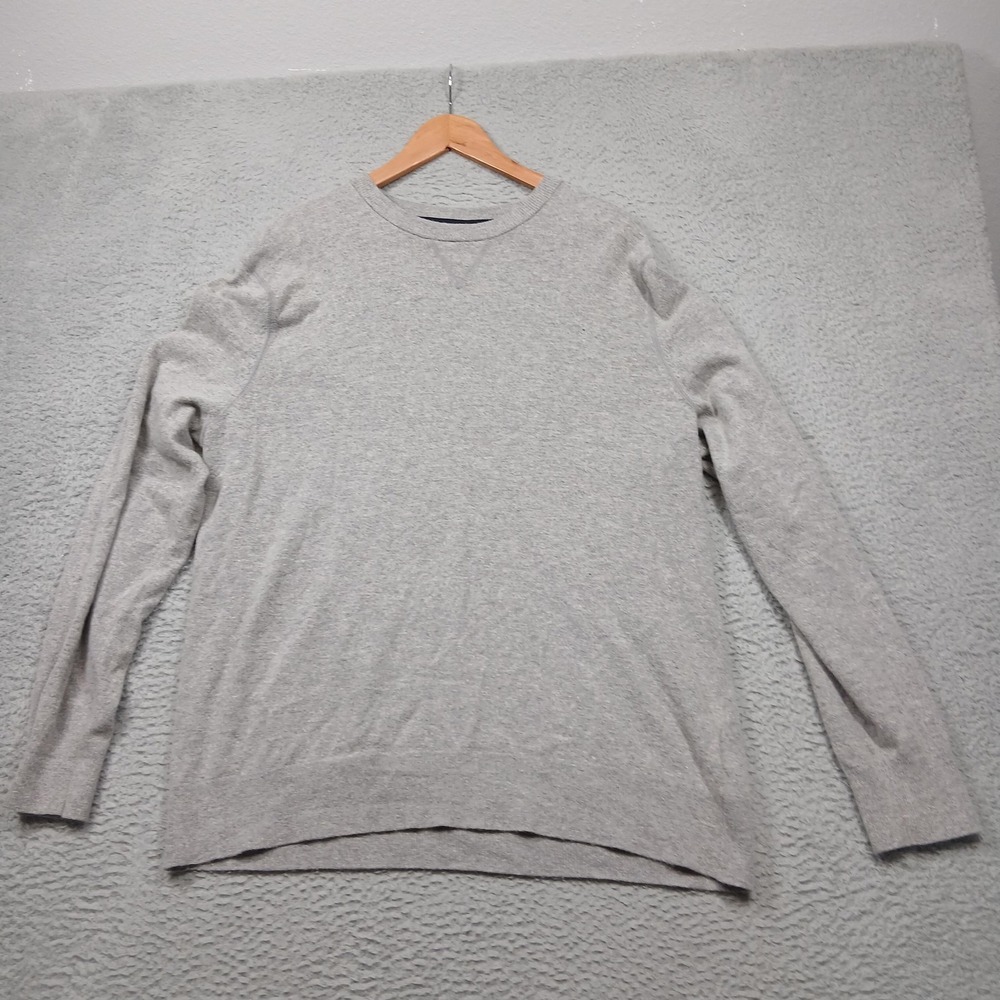 Banana Republic Sweater Mens Extra Large Gray Wool Silk Blend Crewneck Pullover